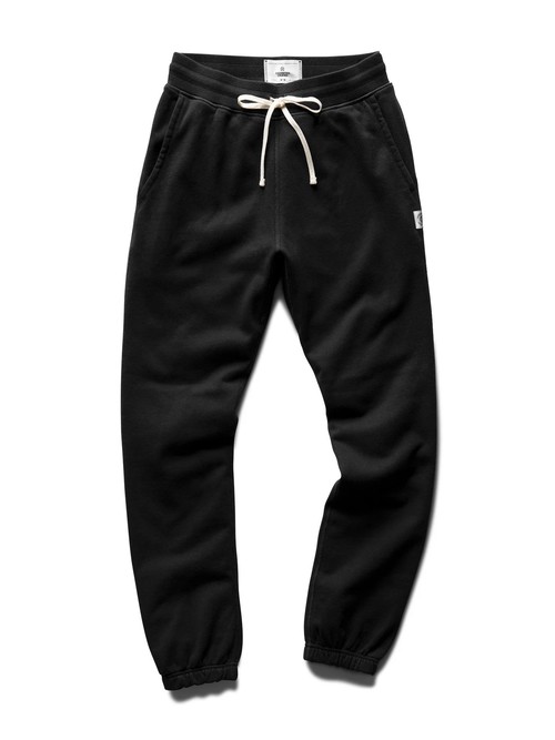  REIGNING CHAMP - MIDWEIGHT TERRY CUFFED SWEATPANT - BLACK