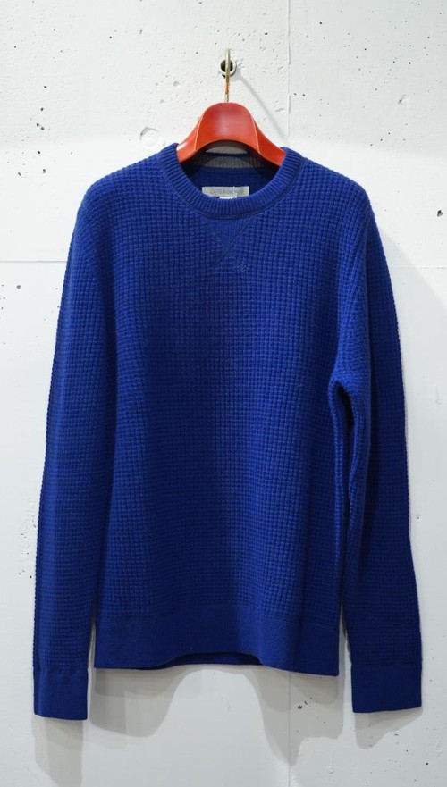  OUTER KNOWN - Reimagine Cashmere Waffle Crew - INDIGO