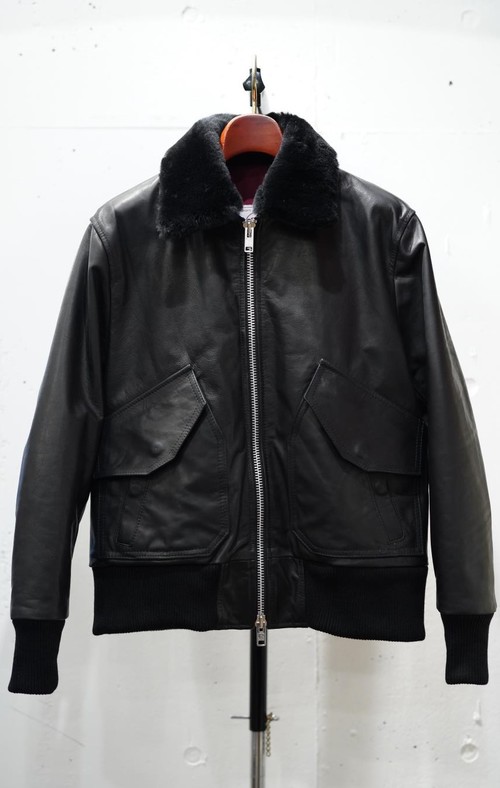  JAMES GROSE - BRIZE NORTON JACKET / HORSE LEATHER - BLACK