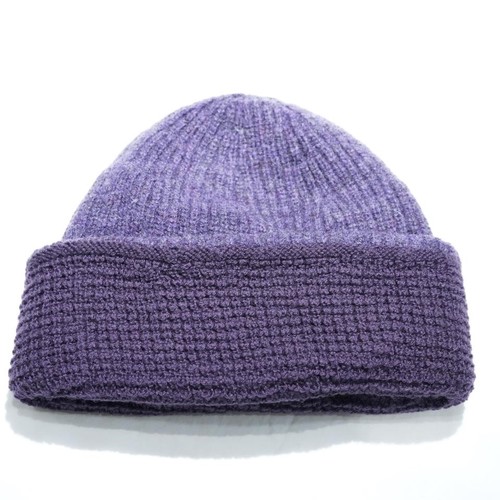  paa - COMBO STITCH BEANIE - DEEP PURPLE LAMBSWOOL / MERINO