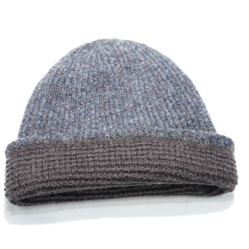  paa - COMBO STITCH BEANIE - BROWN COAL LAMBSWOOL / MERINO