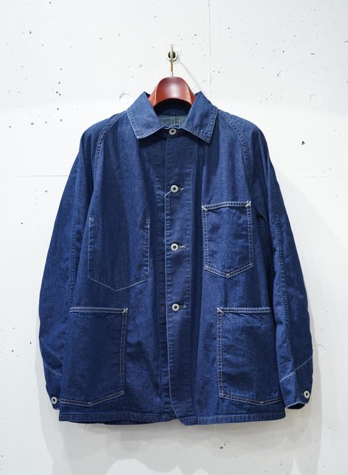  POST OVER ALLS - POST43 8 oz. vintage denim(washed)  - indigo