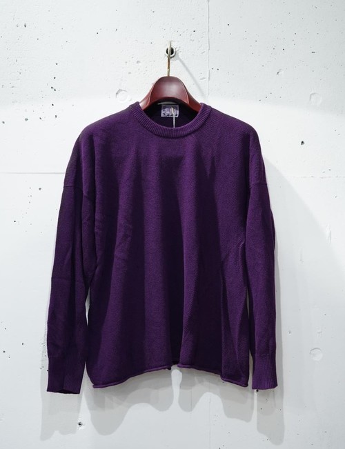  TENDER Co. - 731 SKEWED CREWNECK PULLOVER COTTON CALOCOYARN - HADAL PURPLE