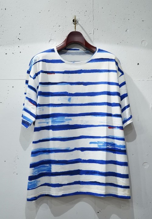  Porter Classic - ARTIST BORDER T-SHIRT - BLUE