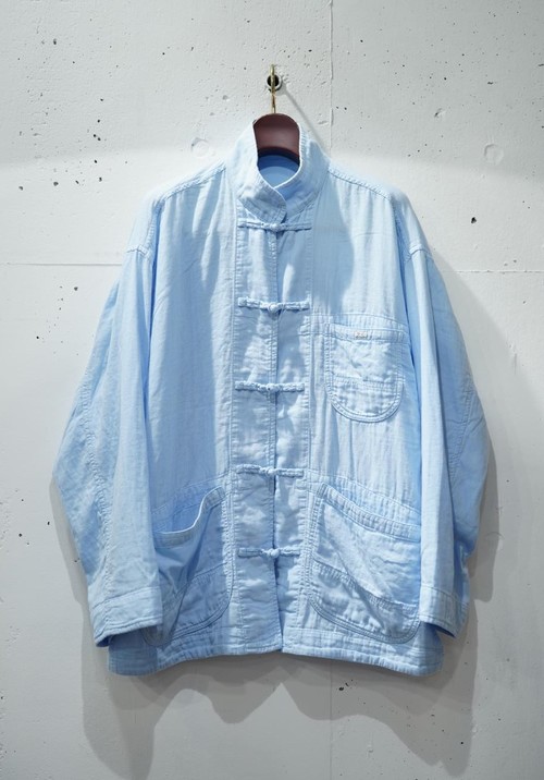  Porter Classic - SUVIN GOLD GAUZE CHINEZE JACKET - BLUE