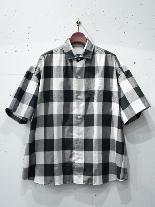  Porter Classic - BEAT WRITER BLOCK CHECK SHIRT - BLACK