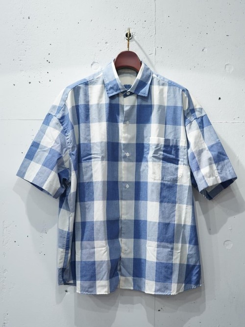  Porter Classic - BEAT WRITER BLOCK CHECK SHIRT - BLUE