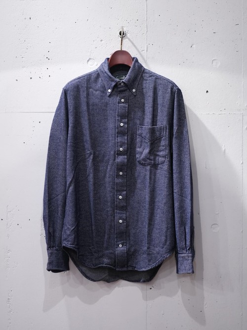  GITMAN VINTAGE - L/S Button Down Shirt / HERRINGBONE FLANNEL - NAVY