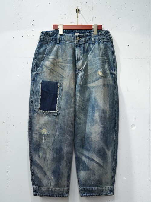  Porter Classic - STEINBECK DENIM POCKET PANTS VINTAGE CUSTOM - BLUE