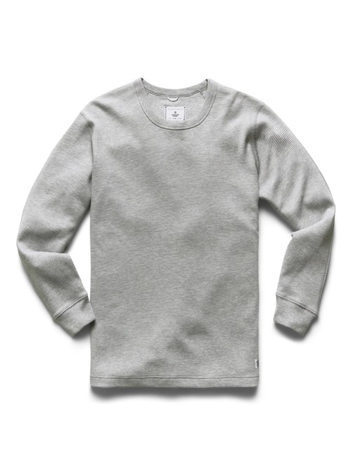  REIGNING CHAMP - FLATBACK WAFFLE LONG SLEEVE - HEATHER GREY