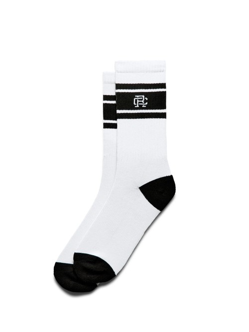  REIGNING CHAMP - STRIPE CREW SOCK - WHITE/BLACK
