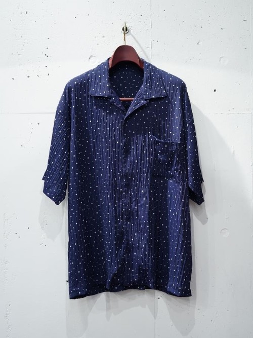  PORTER CLASSIC - ALOHA SHIRT CLASSY DOTS - NAVY