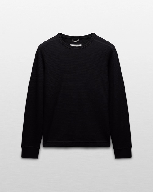  Reigning Champ - LIGHTWEIGHT WAFFLE LONG SLEEVE - Black