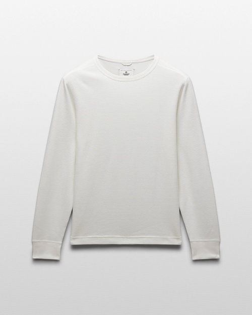  Reigning Champ - LIGHTWEIGHT WAFFLE LONG SLEEVE - Championship white