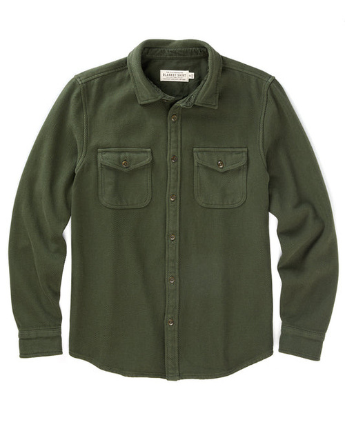  OUTER KNOWN - CHROMA BLANKET SHIRT - D.Green