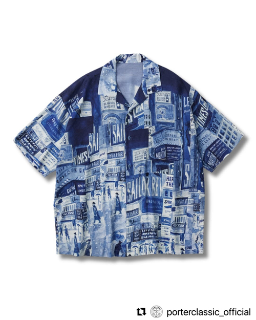  Porter Classic - ALOHA SHIRT TIMES SQUARE - Blue