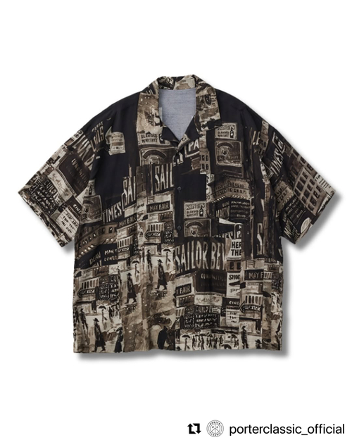  Porter Classic - ALOHA SHIRT TIMES SQUARE - Sepia