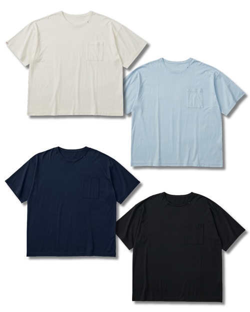  Porter Classic - H/W POCKET T-SHIRT - Navy, Light blue