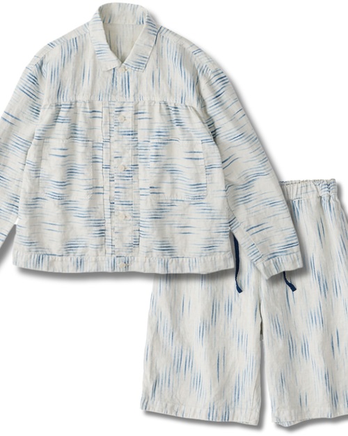  Porter Classic - OLD FRANCE INDIGO PRINT SHORTS - White