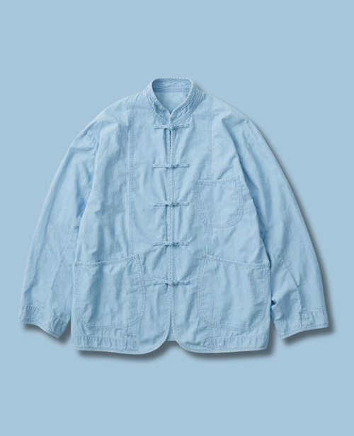  Porter Classic - SHAWSHANK CHAMBRAY CHINESE JACKET - BLUE 