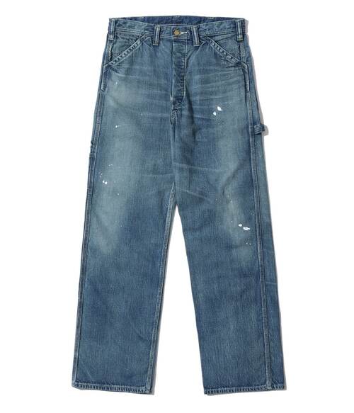  SUGAR CANE - 11oz. BLUE DENIM WORK PANTS AGED MODEL