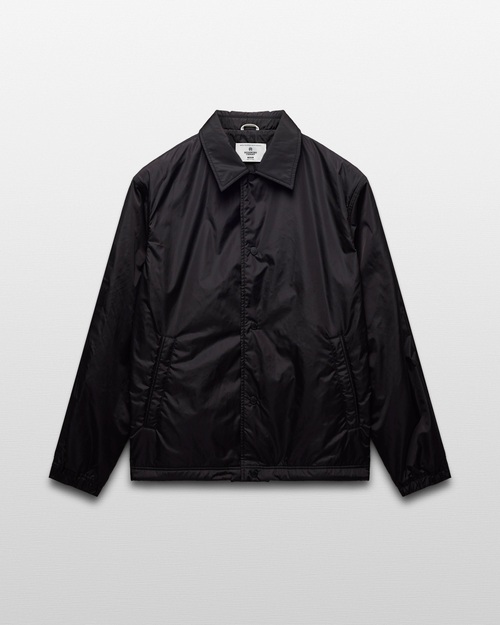  REIGNING CHAMP  - ECONYL SATIN NYLON COACH’S JACKET - BLACK