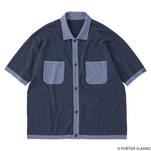  Porter Classic - SUMMER SILK HOLIDAY SHIRT - NAVY