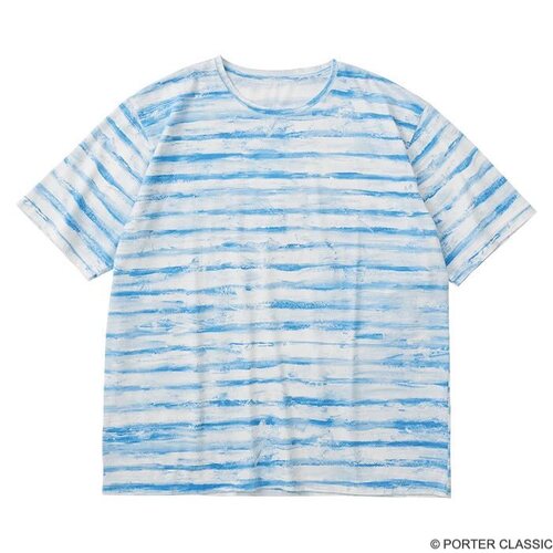  Porter Classic - ARTIST BORDER T-SHIRT - BLUE