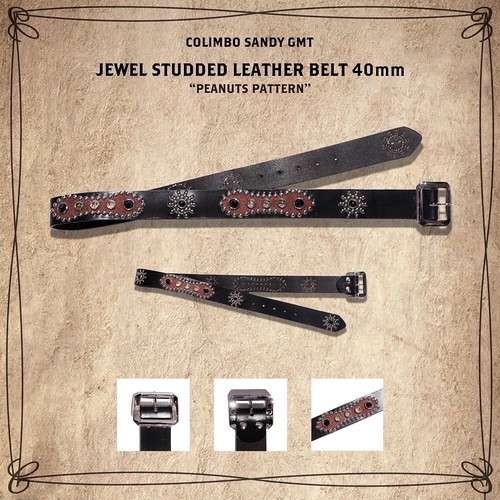  COLIMBO - JEWEL STUDDED LEATHER BELT “Peanuts Pattern”