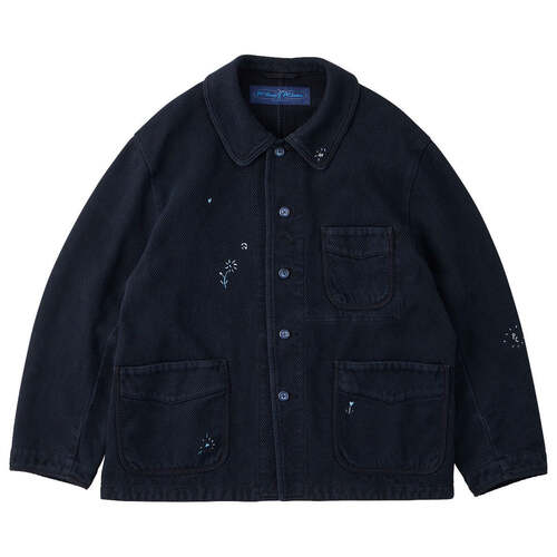  Porter Classic -PC KENDO FRENCH JACKET EMBROIDERY (FLOWER) WATCH CHAIN ITEM - DARK NAVY