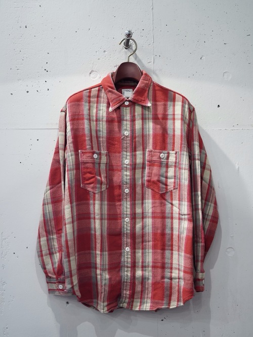  POST OVER ALLS - St.Louis : cotton flannel plaid - RED