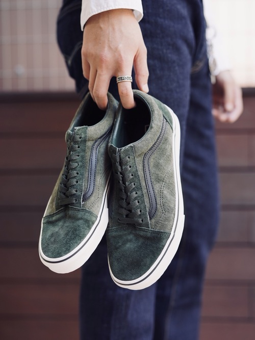  VANS - OLD SKOOL - Olive Suede Leather 