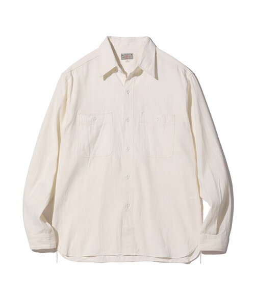  BUZZRICKSON’S - WHITE CHAMBRAY WORK SHIRT - WHITE