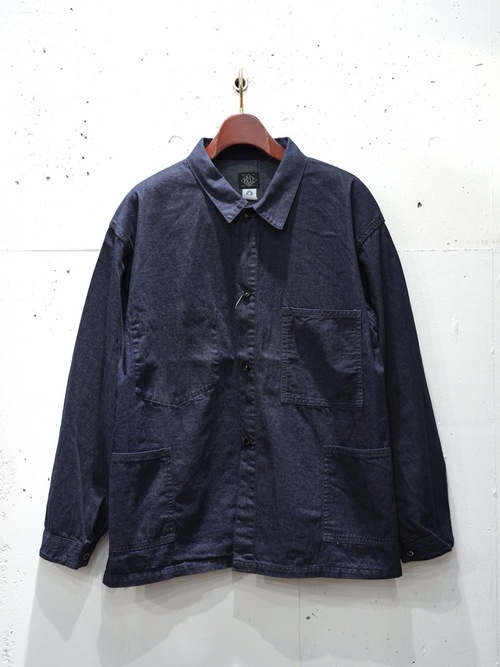  POST OVER ALLS - USMC 1930s Utility Jacket : 8oz.denim dark indigo