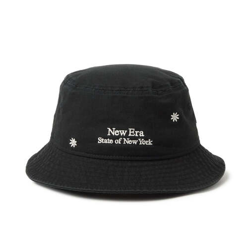  NEW ERA - BUCKET-01 Flower Embroidery - Black 