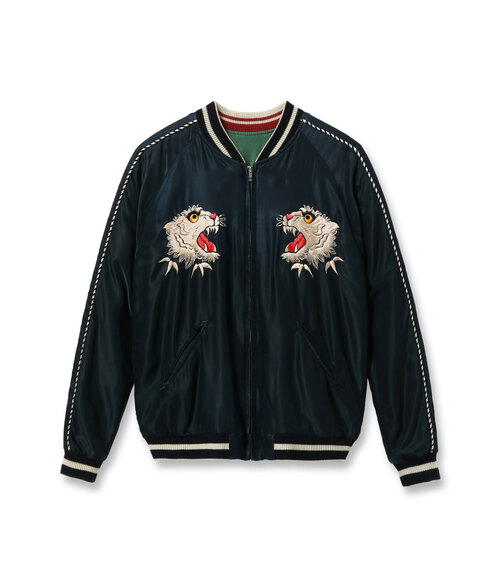  TAILOR TOYO - Mid 1950s Style Acetate Souvenir Jacket “TIGER HEAD” × “CHEVY LOVER” (AGING MODEL)