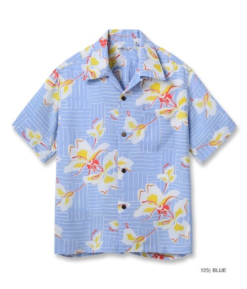  SUN SURF - RAYON HAWAIIAN SHIRT “WHITE GINGER” - BLUE 