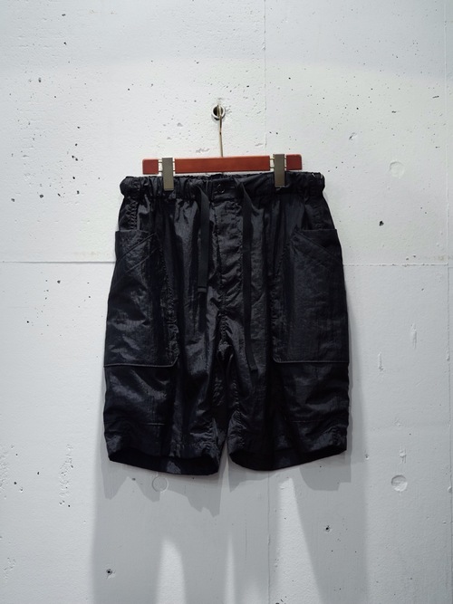  POST OVER ALLS - E-Z DEE's Shorts : crinkle nylon taffeta black