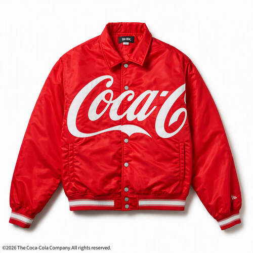  NEW ERA - NYLON VARSITY JACKET Coca-Cola - SCARLET 