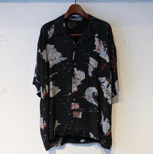  Porter Classic -SHOWFOLK ALOHA SHIRT- BLACK