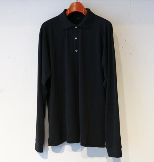  Porter Clasic -SUVIN GOLD POLO SHIRT LONGSLEEVE- BLACK