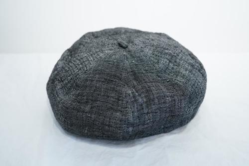  Porter Classic - SASHIKO LINEN PREMIUM SOFT BERET - BLACK