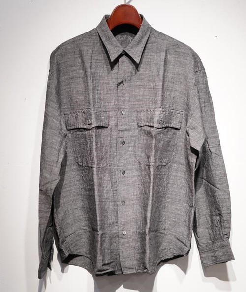  Porter Classic - ROLL UP BAMBOO LINEN SHIRT - GRAY