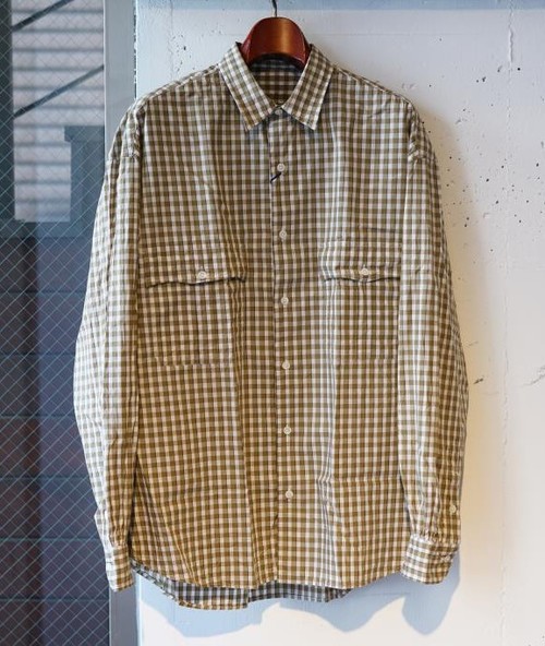  Porter Classic - ROLL UP TRICOLOR GINGHAM CHECK SHIRT - GOLD