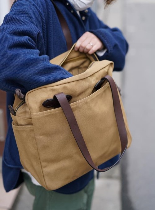  FILSON - TOTE BAG with ZIPPER - TAN