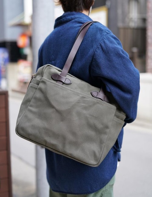  FILSON - TOTE BAG with ZIPPER - OLIVE