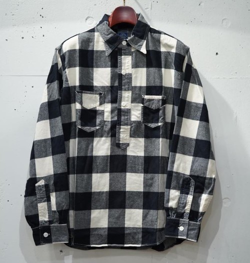  POST OVER ALLS - De Luxe - cotton flannel block check - black / white
