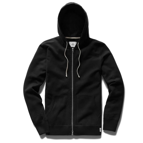  REIGNING CHAMP - FULL ZIP HOODIE / MIDWEIGHT TERRY - BLACK