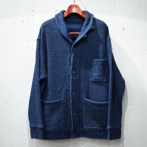  Porter Classic - BEATNIK KENDO KNIT CARDIGAN - BLUE - 