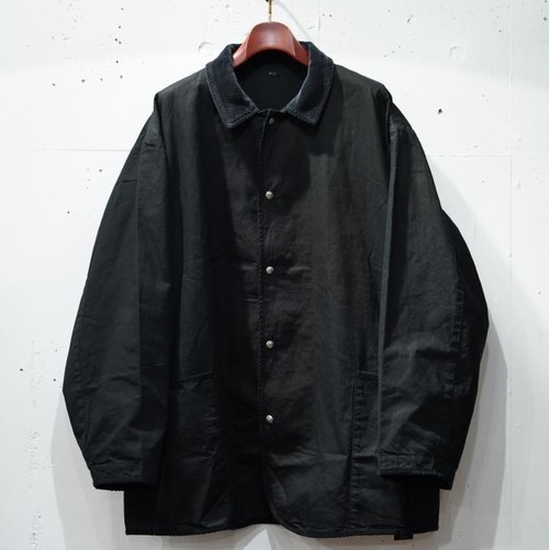  Porter Classic - PARAFFIN CORDUROY JACKET W/SILVER BUTTONS - BLACK - 